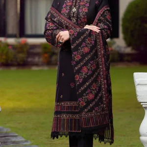 Bareeze - 3PC Dhanak Heavy Embroidered Shirt With Dhanak Embroidered Shawl
