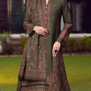 Bareeze ETHNIC- 3PC Dhanak Heavy Embroidered Shirt With Dhanak Embroidered Shawl