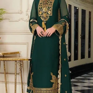 Asim Jofa- 3PC Embroidered Shirt with Bamber Embroidered Dupatta