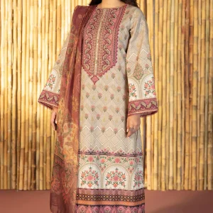 Sapphire - 3PC Marina Neckline Embroidered Shirt With Marina Printed Duppata