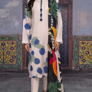 So Kamal - 3PC Cotail Digital Printed Shirt With Cordrouy Shawl 2