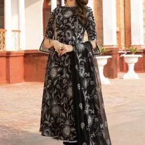 Bareeze - 3PC Lawn Shirt Heavy Embroidery with Embroidered Bamber Chiffon Dupatta