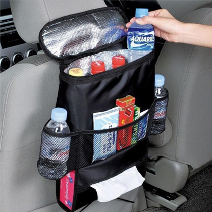 New Car Seat Backpack Baby Organizer Insulated Drinks Cooler Travel Storage Bag,