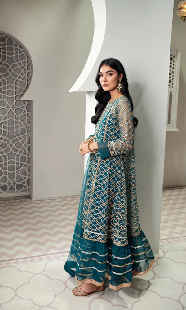 Mehrmah-3PC Heavy Embroidered Linen Winter Collection - Image 2