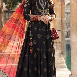 Maria B. - 3PC Linen Heavy Embroidered Shirt With Organza Printed Dupatta