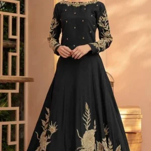 BATIK - 2PC Kataan Silk Heavy Embroidered Frock With Kataan Silk Trouser