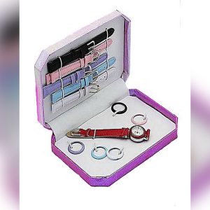 Interchangeable Watch Gift Set In Box For Girls - 6 Dial & Straps