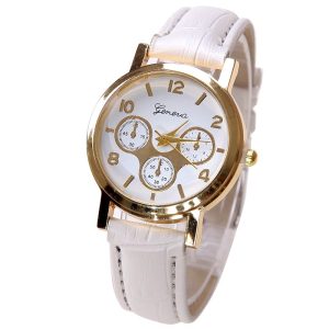 Gnova Platinum SMALL Women Watch Retro Student Classic PU Leather geneva style office Wristwatch Golden Reloj Dama Fashion Girl