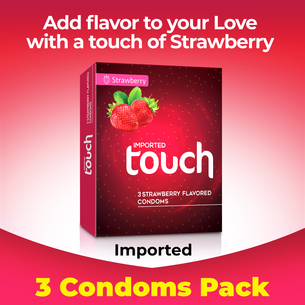 TOUCH Strawberry 3s Condom Pack