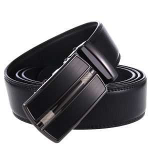 Men's Leather Automatic Buckle Belt Reversible Strape For Men Waist(110-130cm)