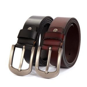 Pack Of 2 - Leather Belts Black And Brown For Men