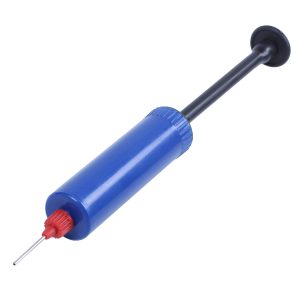 Football Soccer Inflatable Ball Hand Air Pump with Needle Blue