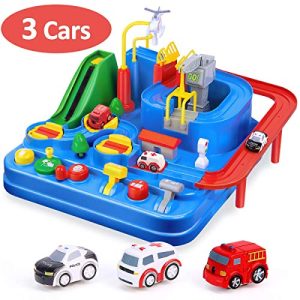 Car Adventure Toys, Puzzle Car Race Tracks Parking Playset For Toddles Boys Girls
