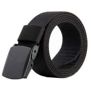 Men Imported Breathable Nylon Web Canvas Fabric Belt With Plastic Buckle
