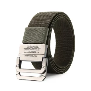 Men canvas belt Alloy buckle Double ring Nylon elasticity military belt Army tactical belts for Men fashion Male strap