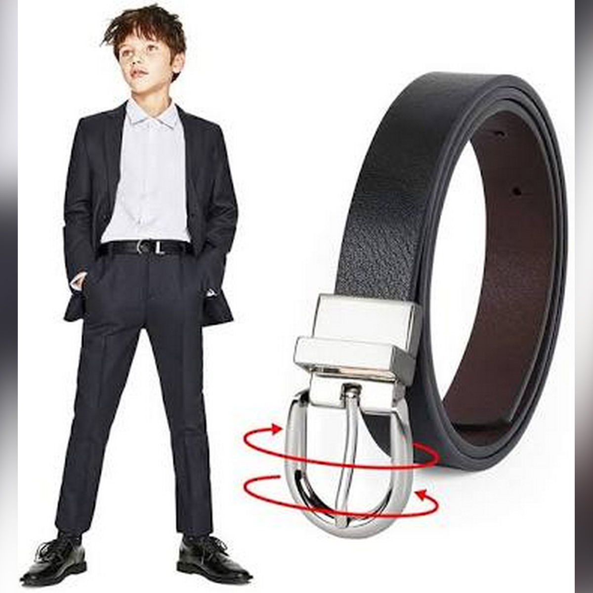 Pack Of 3 Leather Belt For Kids Color Blac