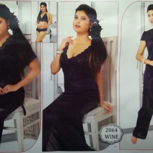 6 Pieces Bridal Silk Nighty Set For Honeymoon – 2064