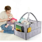 Baby DiapeBaby Diaper Caddy Organizer, Foldable Felt Storage Bag with Multi Pockets and Flexible Compartmentsr Caddy Organizer, Foldable Felt Storage Bag with Multi Pockets and Flexible Compartments