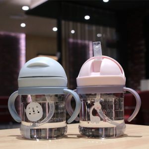 I Love Daddy&Mummy 300ml Baby Drink Cup Cartoon Animals Print Baby Feeding Cups