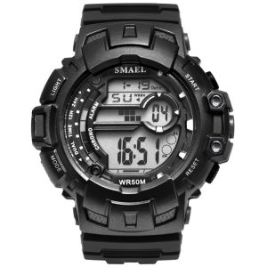 LED Digital Alarm Date Rubber Army Watch Sport Wristwatch For Boys