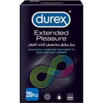 Durex Condoms Extended Pleasure Longer Lasting Timing Extra Time Condoms 20s