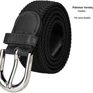 Braided Elastic Woven Leather Stretchable Belt for Men & Women