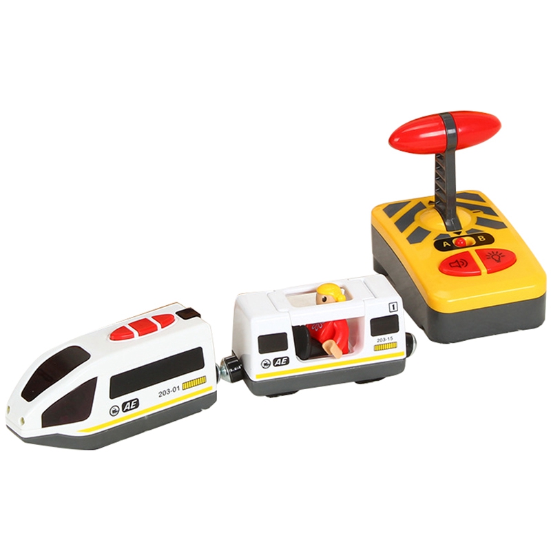 Remote Control Electric Train Compatible with Wooden Train Track