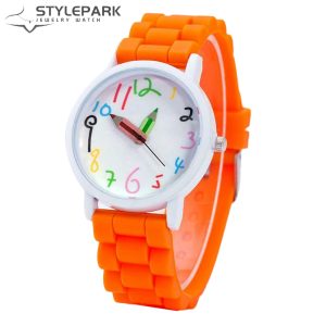 Cartoon Children Kids Round Dial Silicone Strap Analog Quartz Wrist Watch Gift