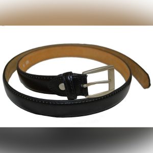 Leather Belt For Men Black  Stylish Steal Buckle