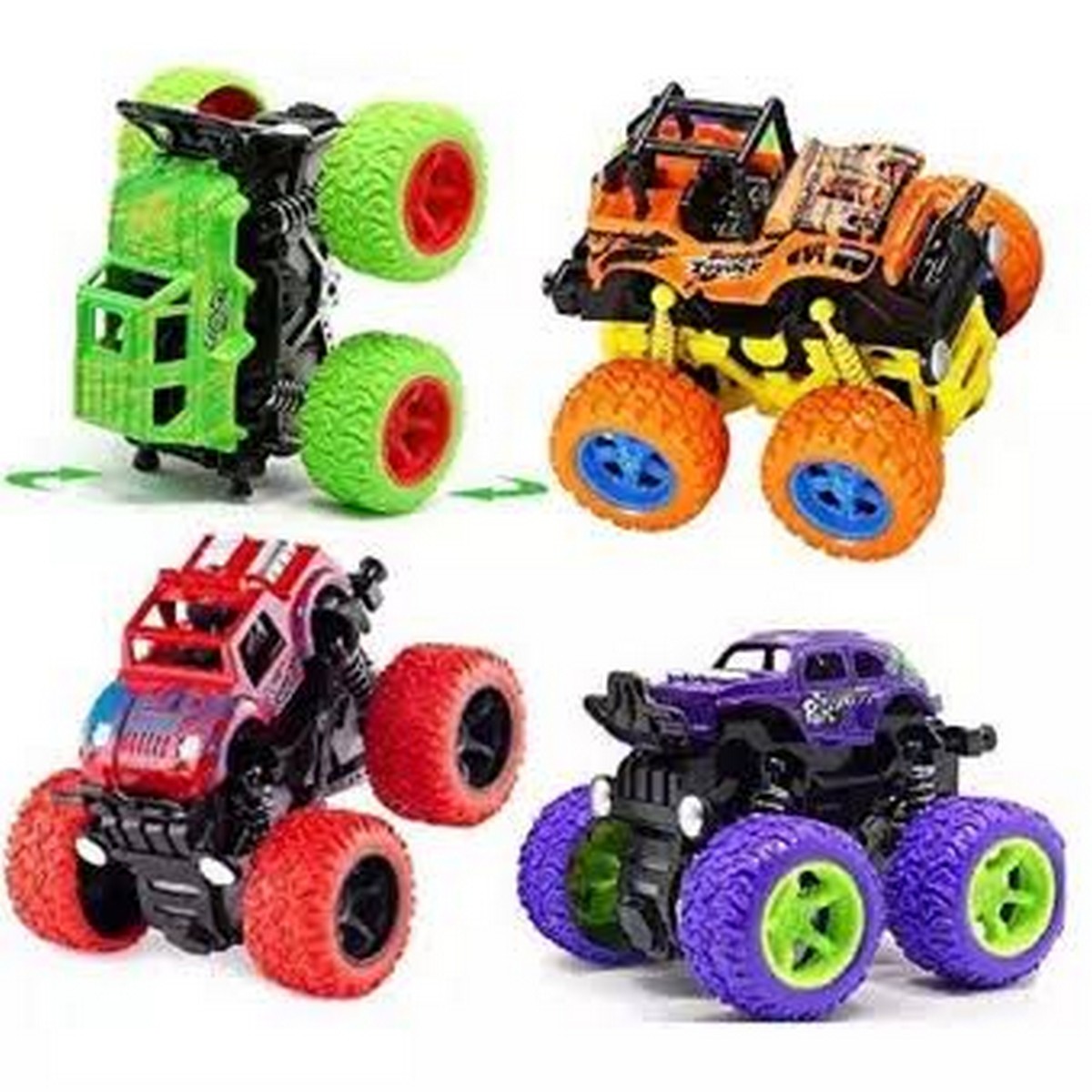 Monster Trucks Friction for Kids Big Rubber Tires Mini Rock Crawler N