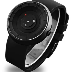 Silicone Straps Black Quartz Watch For Kids