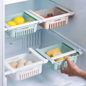 High Quality Unbreakable Adjustable & Stretchable Fridge Storage Basket Expandable Fridge Storage Rack