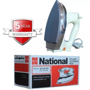 NATIONAL IRON NI-21AWT DRY IRON GOLDEN SOLEPLATE  MADE IN JAPAN  FIVE YEARS WARRANTY