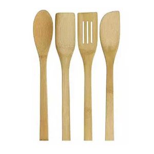 Pack of 4 - Pieces Wooden Spoon Set - Nonstick Kitchen Cooking Utensils Non Stick Wood Kitchen Tools