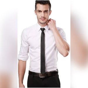 Black New Mens Solid Color Black Ties