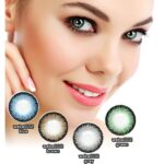 1 Pair 3 Tone Multi Color Eye Contact Lens For Girls and Boys With Solution and Kit