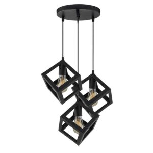 3 in 1 Base Square Cube Hanging Lamp, Ceiling Lamp, Pendant Lamp, For Home, Office