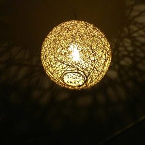 One ball string light indoor decoration yarn globe Suspension lamp rattan ceiling light Round hanging