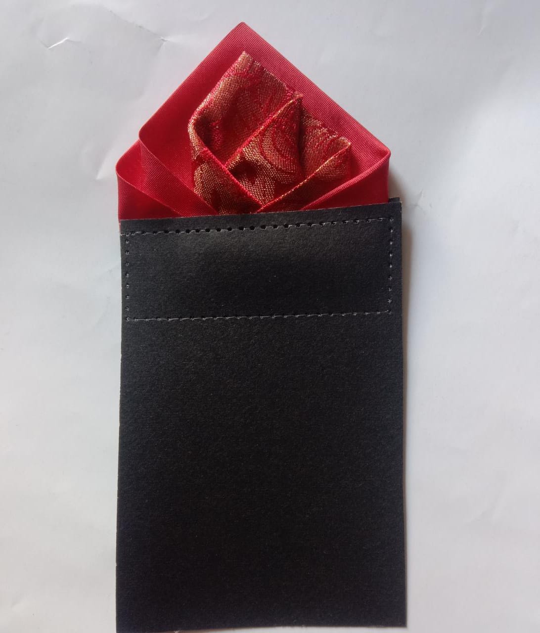 New Deal- 1-Piece- Hand Made Jamawar&Silk Dubble Style- Pocket Square - Pre Folded Ready Made Satin Men's Coat Pocket