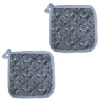 Printed Pot Holder 2 Pcs Oven Mitts - 100% Cotton Machine Washable Great for hot Dishes Daily Kitchen Use