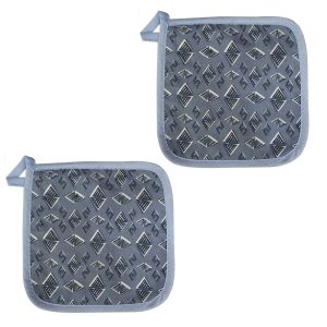 Printed Pot Holder 2 Pcs Oven Mitts - 100% Cotton Machine Washable Great for hot Dishes Daily Kitchen Use