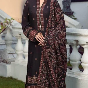 Bareeze - 3PC Dhanak Heavy Embroidered Shirt With Dhanak Embroidered Dupatta