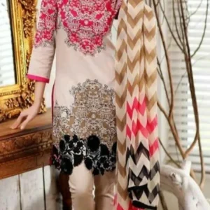 Charizma - 3PC Printed Shirt with Printed Chiffon Dupatta