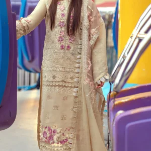 Asifa & Nabeel- 3PC Lawn Embroidered Printed Shirt with Printed Chiffon Dupatta