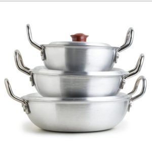 king Cook Baby Wok karahi Set Pack Of 3 Pcs Cookware Set With lids or noobs Trending Products