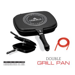 Sonex Double Grill Pan Marble Coated (30 - 36Cm) - Black