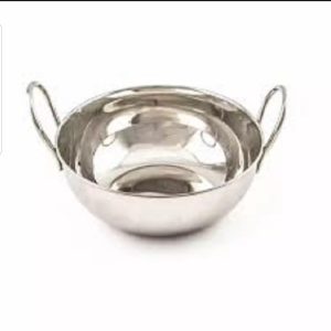 STAINLESS STEEL FANCY KARHI SMALL SIZE