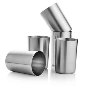 Pack of 6 Stainless Steel water Glass drinking glasses