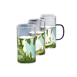 Couple mugs set Set of 2, Heat-Resistant Glass MugMilk Tea Coffee Cup Set, 380ml Each BY GOLDEN TRADERS