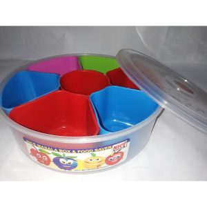 7 Separate Removable Mini Bowls Masala Box Dry Fruit Box Spice Box Multicolour Round Shape with Lid Dhakan